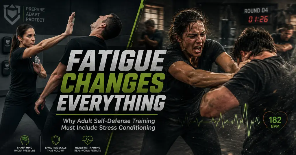 Adult self-defense training in Albany NY with stress conditioning drills
