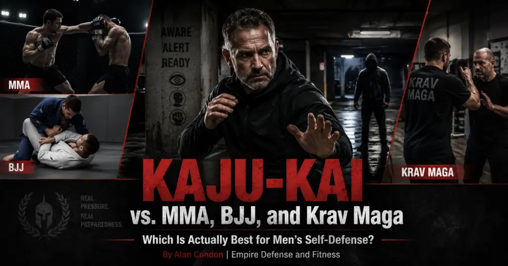 Alan Condon teaching KAJU-KAI self-defense training for adult men at Empire Defense & Fitness in Albany NY
