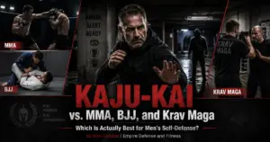 Alan Condon teaching KAJU-KAI self-defense training for adult men at Empire Defense & Fitness in Albany NY