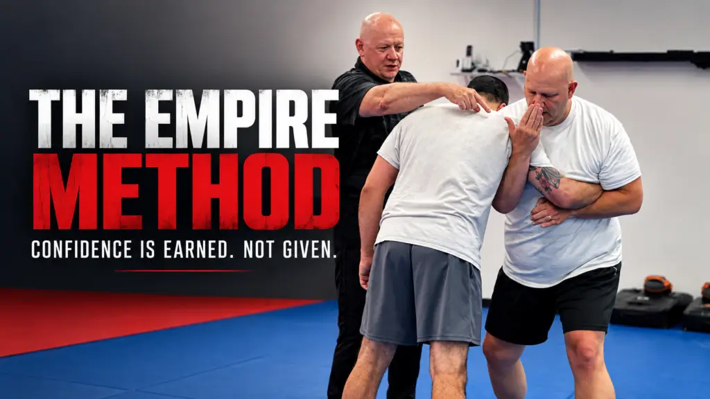 Adult self-defense students developing earned confidence through controlled resistance and structured training at Empire Defense & Fitness in Albany, NY.